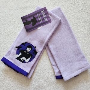 New Target exclusive Halloween Wednesday Addams 2 pack hand towel, lilac & black